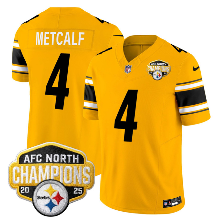 DK Metcalf Jersey #4 AFC North Division Champions 2025 Stitched Gold