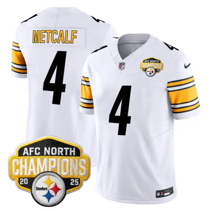 DK Metcalf Jersey #4 AFC North Division Champions 2025 Stitched White