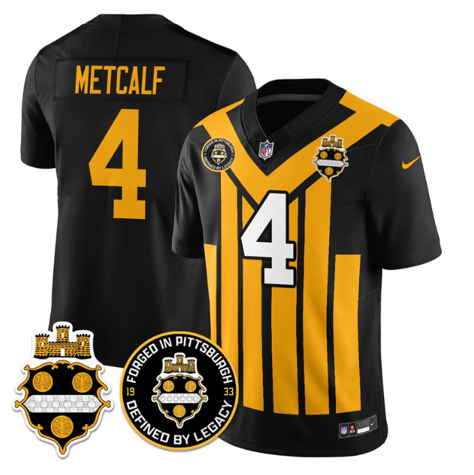 DK Metcalf Jersey #4 Alternate 1933 Throwback Limited All Stitched Black