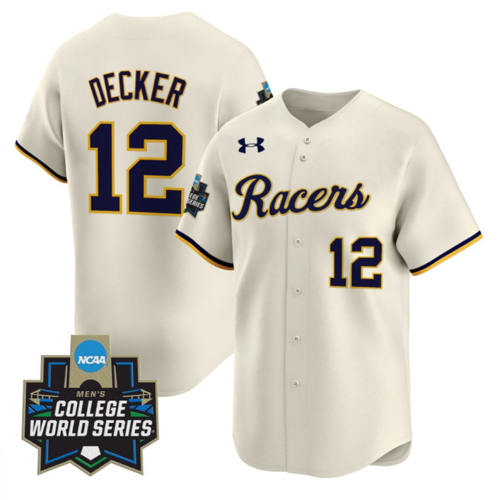 Dominic Decker Jersey #12 Murray State Racers 2025 World Series Stitched Cream