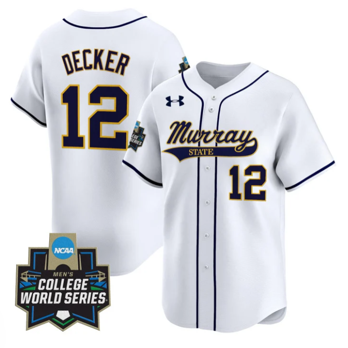 Dominic Decker Jersey #12 Murray State Racers 2025 World Series Stitched White