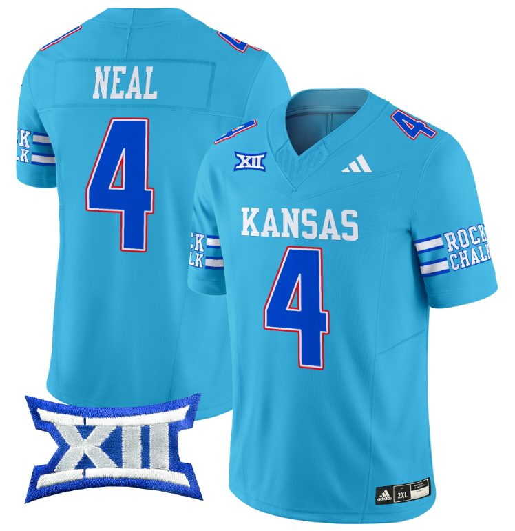 Devin Neal Jersey #4 Kansas Jayhawks 2024 Vapor College Football Vapor Limited Red