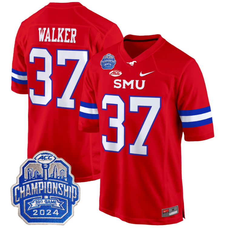 Doak Walker Jersey #37 SMU Mustangs 2024 ACC Championship Patch Red