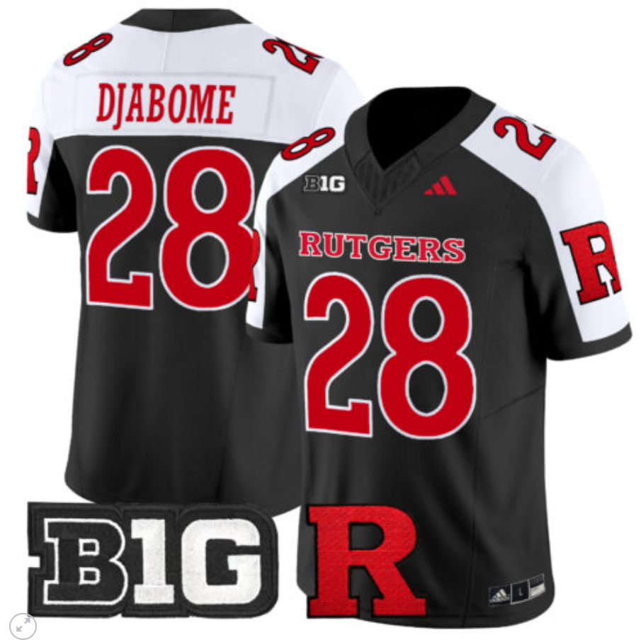 Dariel Djabome Jersey #28 Rutgers Scarlet Knights Vapor Limited Football Black Alternate