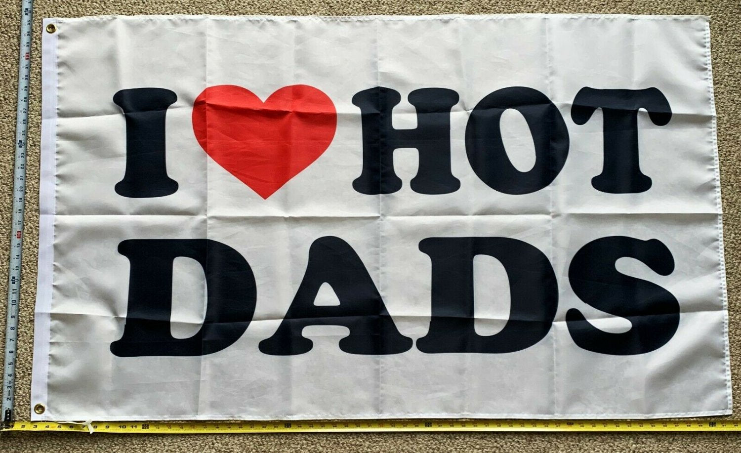 Dad Flag I Heart Hot Dads W Beer Busch Bud Trump Sign Poster 3x5'