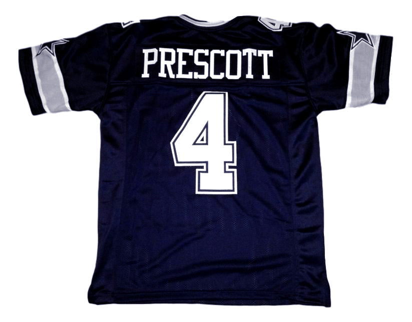 Dak Prescott Jersey #4 Custom Unsigned Football Stitched Blue
