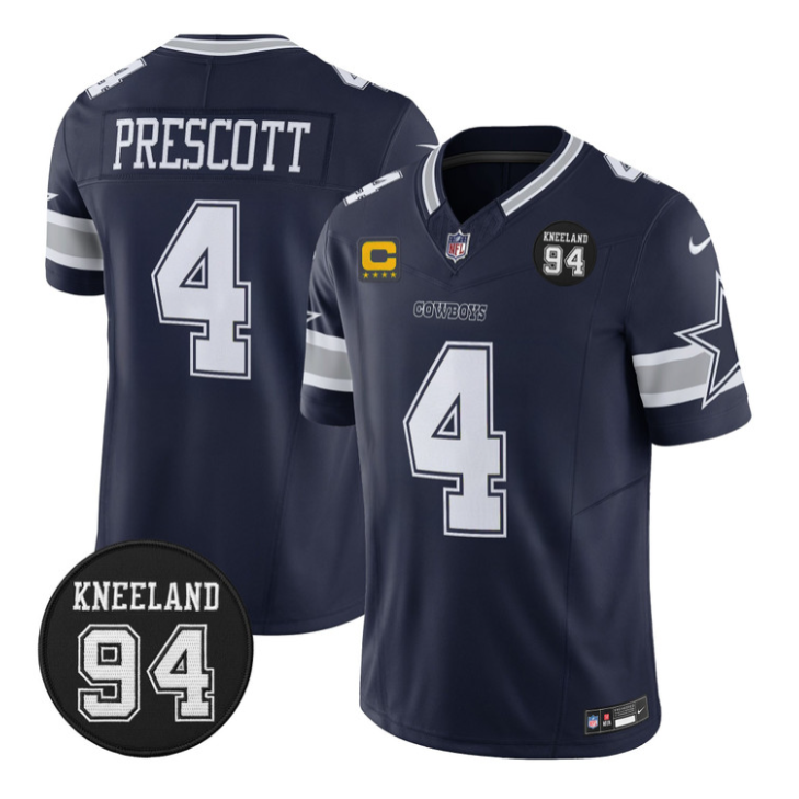 Dak Prescott Jersey #4 Marshawn Kneeland Memorial Patch Vapor Stitched
