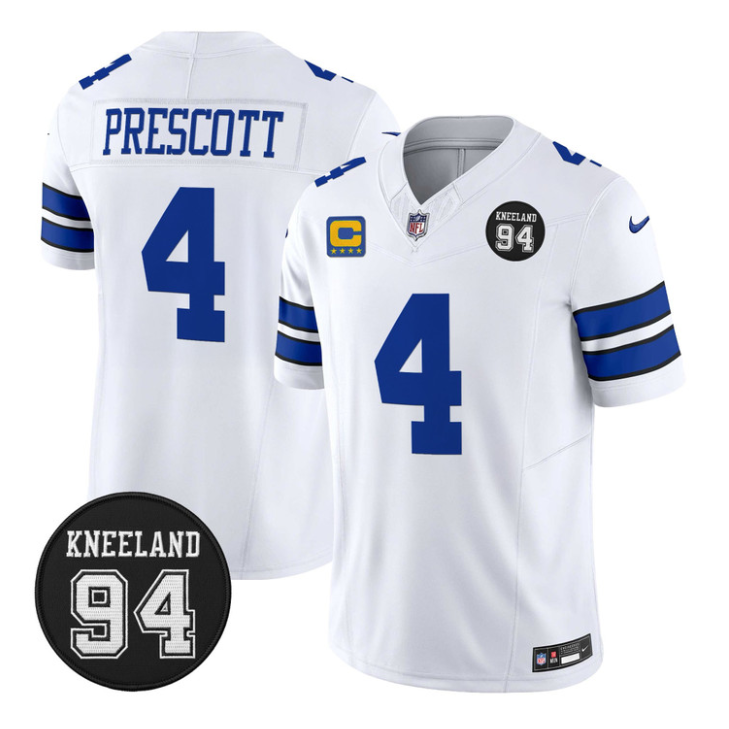 Dak Prescott Jersey #4 Marshawn Kneeland Memorial Patch Vapor Stitched