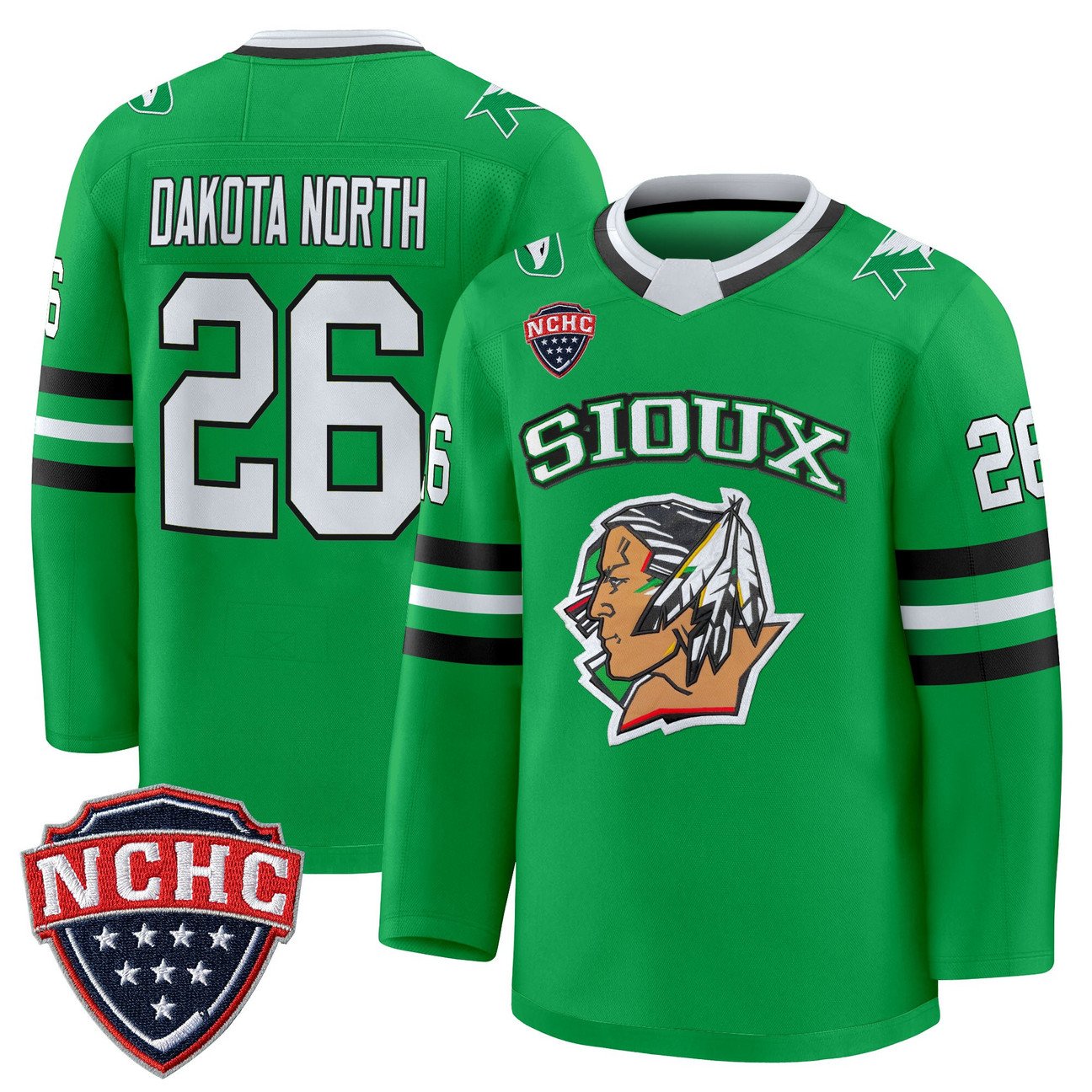 Dakota North Jersey #26 North Dakota Fighting Hawks 2025-26 Stitched
