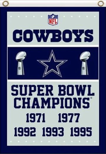 Dallas Cowboys Champions Flag 3X5 Ft Polyester Banner USA 90x150cm