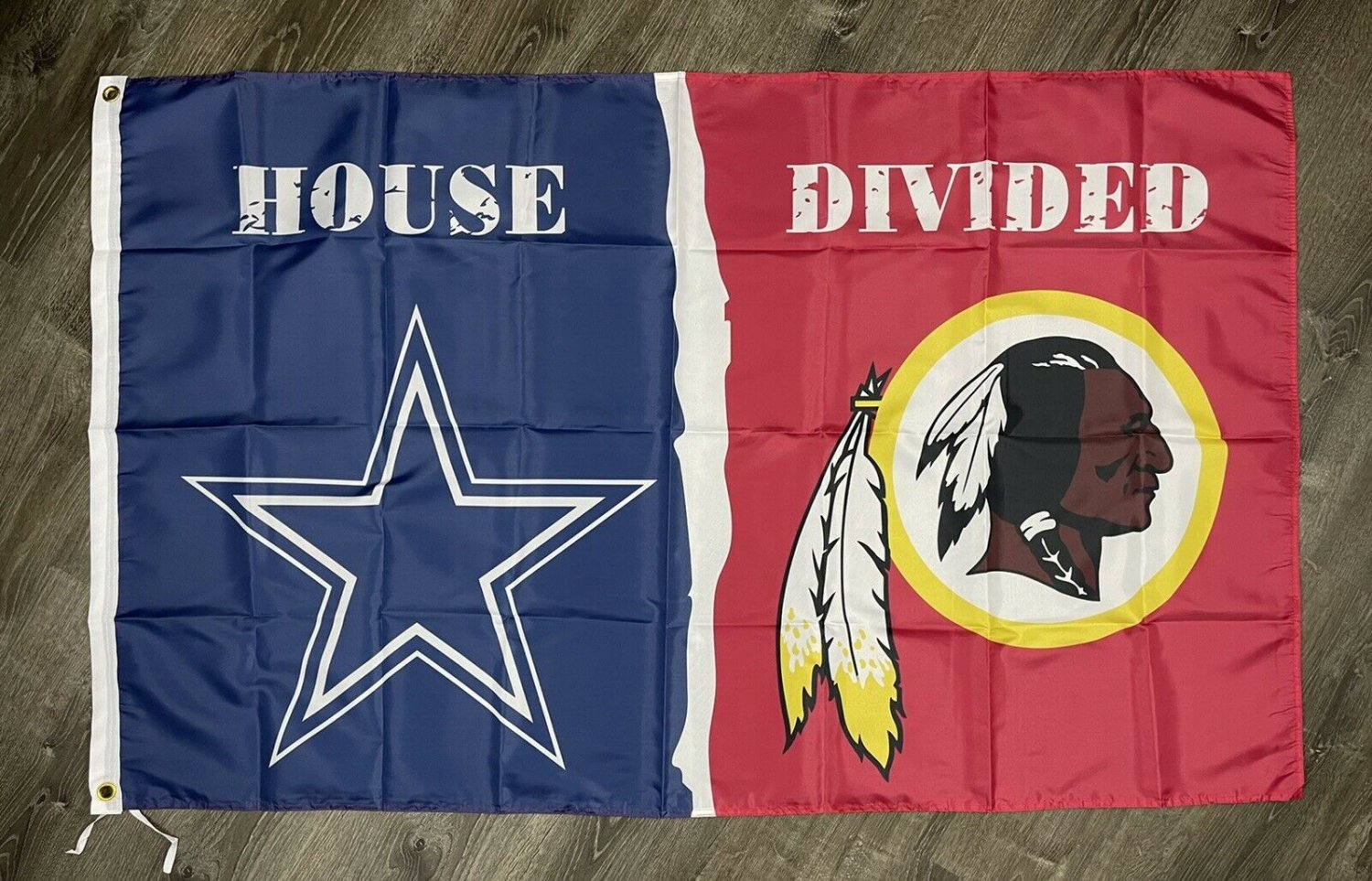 Dallas Cowboys vs Washington Redskins House Divided Flag 3x5 ft Sports Banner