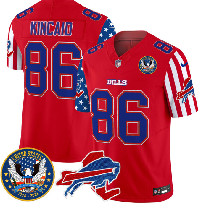 Dalton Kincaid Jersey #86 Bills America 250 Edition Vapor Limited Stitched