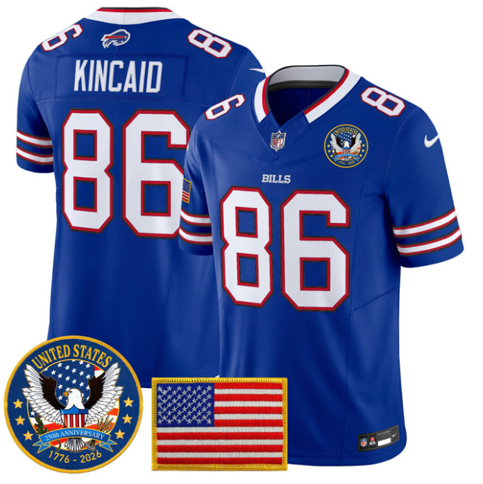 Dalton Kincaid Jersey #86 United States 250th Anniversary Stitched