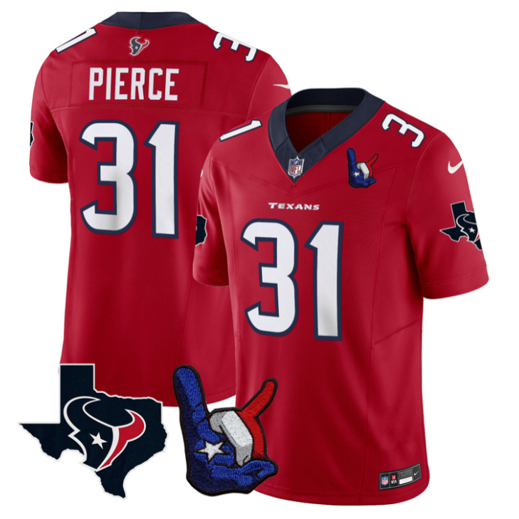 Dameon Pierce Jersey #31 Hand Sign Throwing Up Patch Limited Stitched