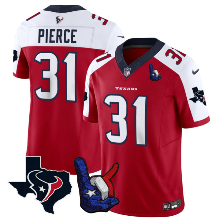 Dameon Pierce Jersey #31 Hand Sign Throwing Up Patch Limited Stitched