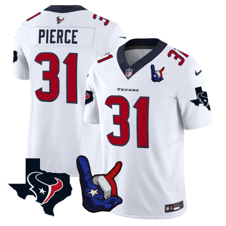 Dameon Pierce Jersey #31 Hand Sign Throwing Up Patch Limited Stitched