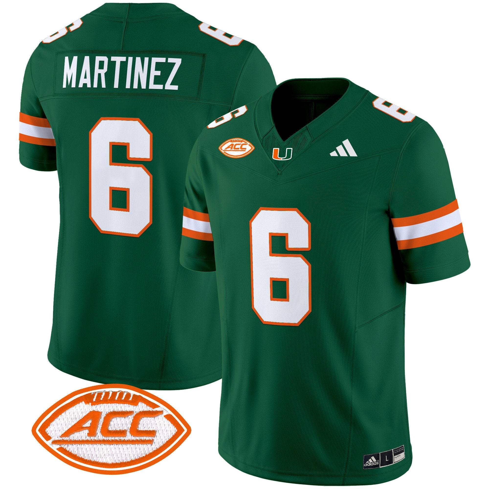 Damien Martinez Jersey #6 Miami Hurricanes 2025 Limited Stitched Green
