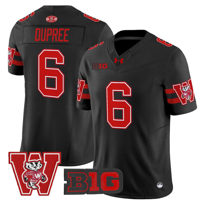 Darrion Dupree Jersey #6 Wisconsin Badgers Throwback Stitched Red Alter