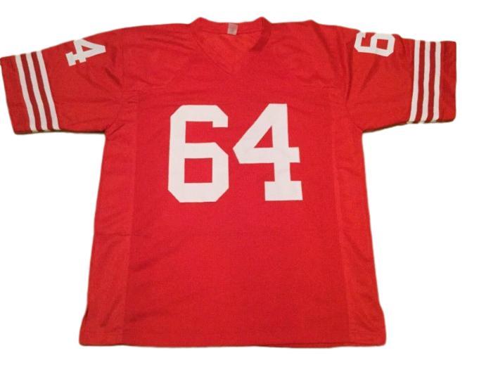 Dave Wilcox Jersey #64 Custom Unsigned Football Stitched Red