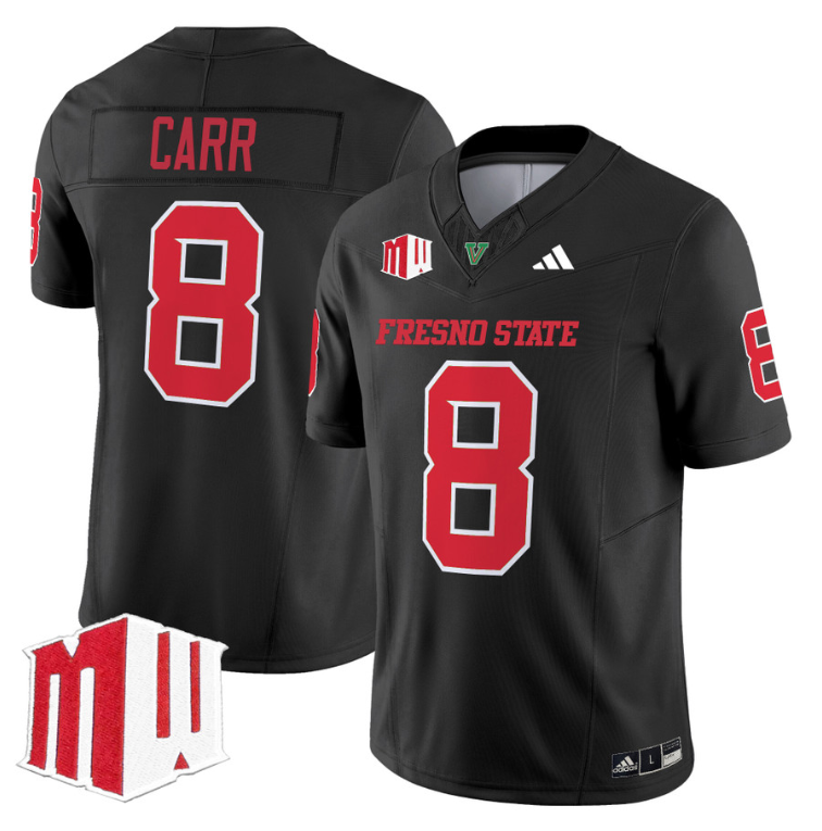 David Carr Jersey #8 Fresno State Bulldogs 2024 Stitched Black