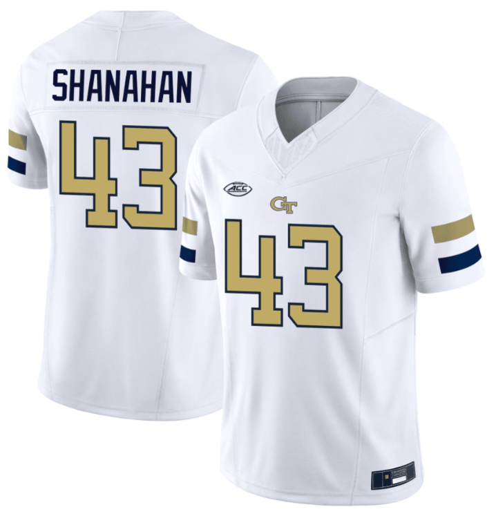 David Shanahan Jersey #43 Georgia Tech Yellow Jacket College Football Edition White