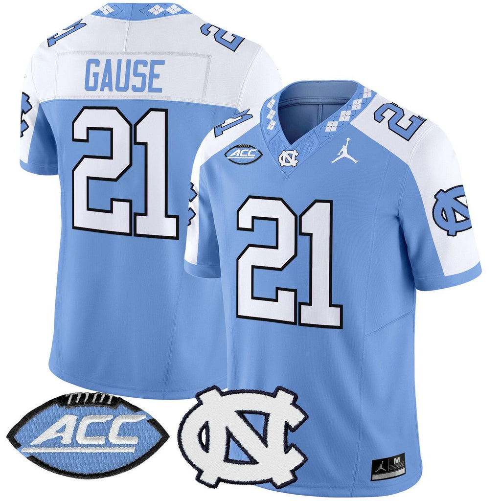 Davion Gause Jersey #21 North Carolina Tar Heels 2025 Limited Stitched Blue Alter