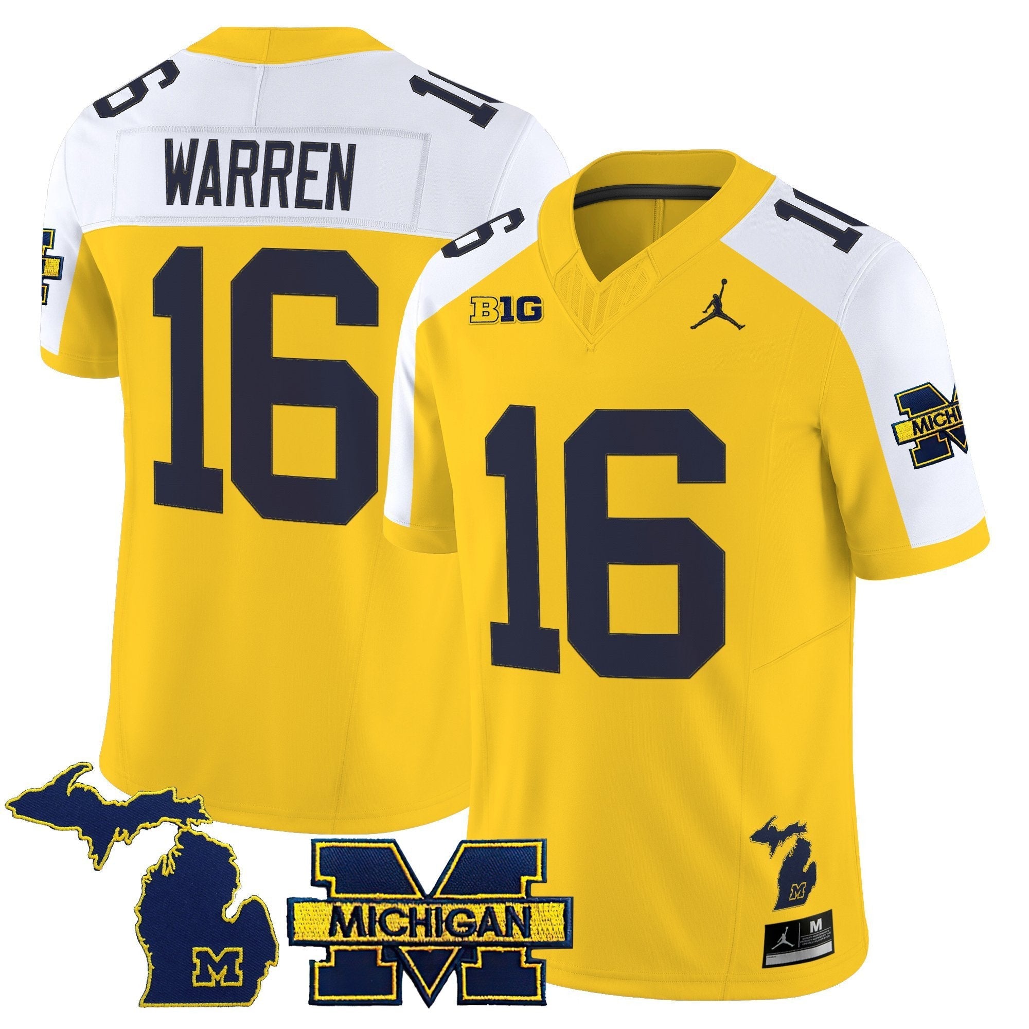 Davis Warren Jersey #16 Michigan Wolverines 2025 Vapor Stitched Maize Alternate
