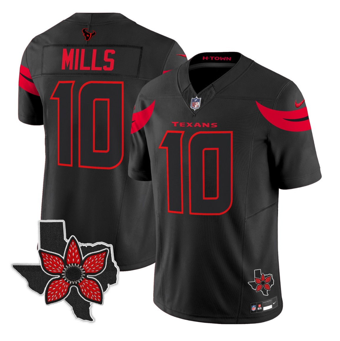 Davis Mills Jersey #10 Stranger Things Edition Vapor Limited Stitched