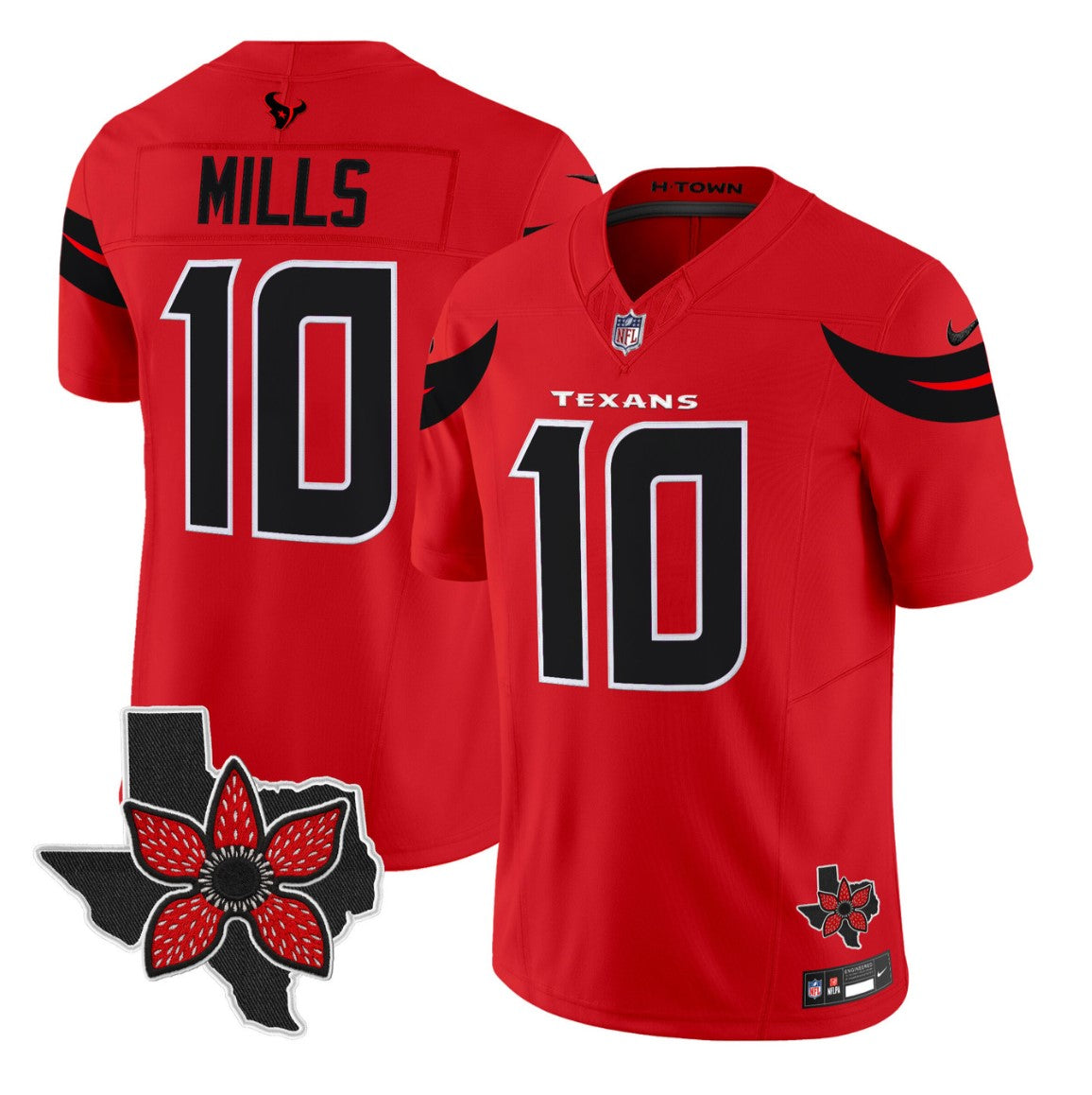 Davis Mills Jersey #10 Stranger Things Edition Vapor Limited Stitched