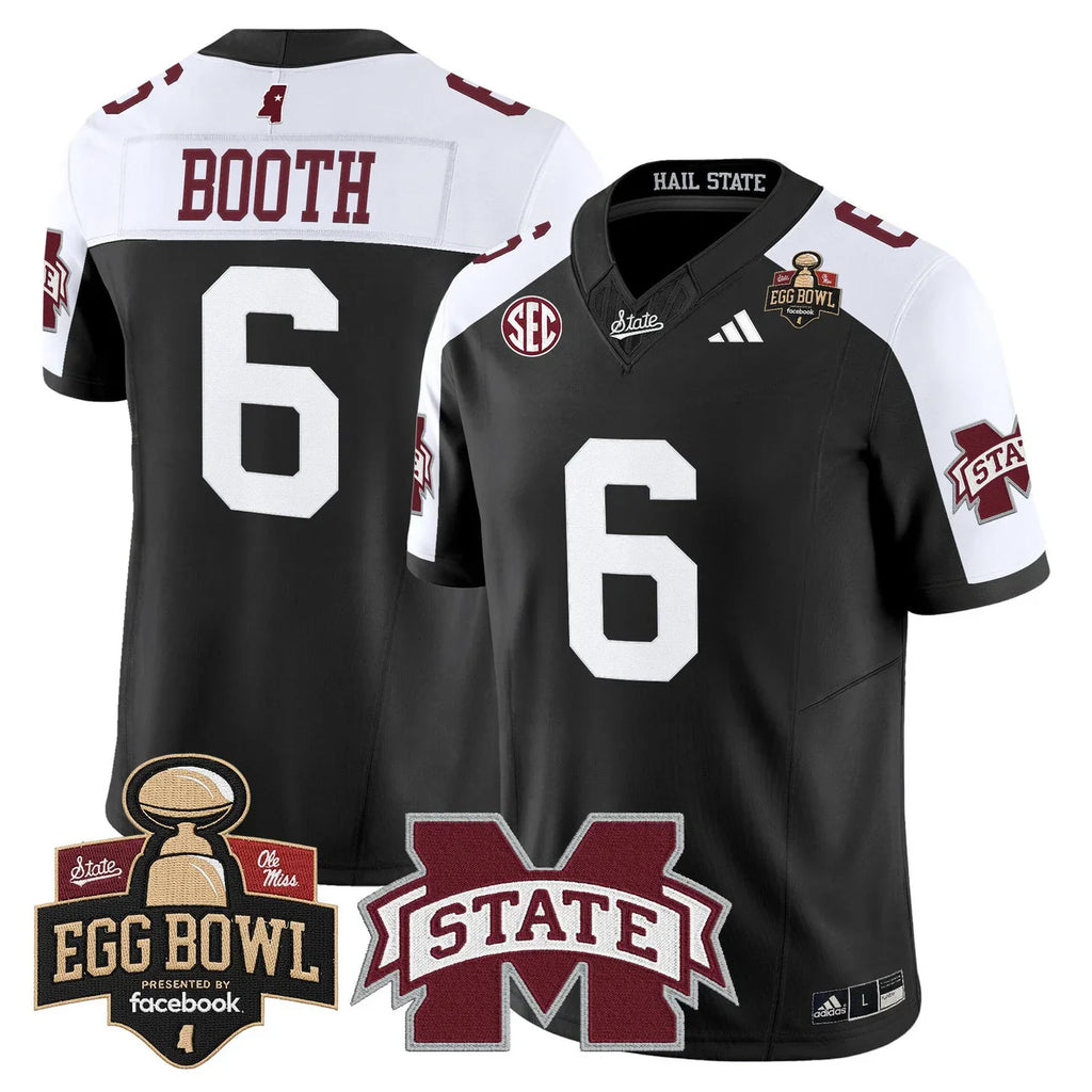 Davon Booth Jersey #6 Mississippi State Bulldogs 2025 Egg Bowl Stitched