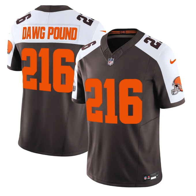 Dawg Pound Jersey #216 Alpha Dawg Edition' Vapor Limited Stitched Brown Alter