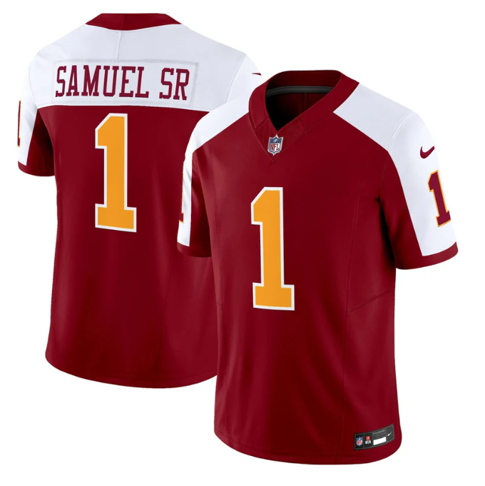 Deebo Samuel Sr Jersey #1 Throwback Vapor Limited All Stitched Burgundy Alter