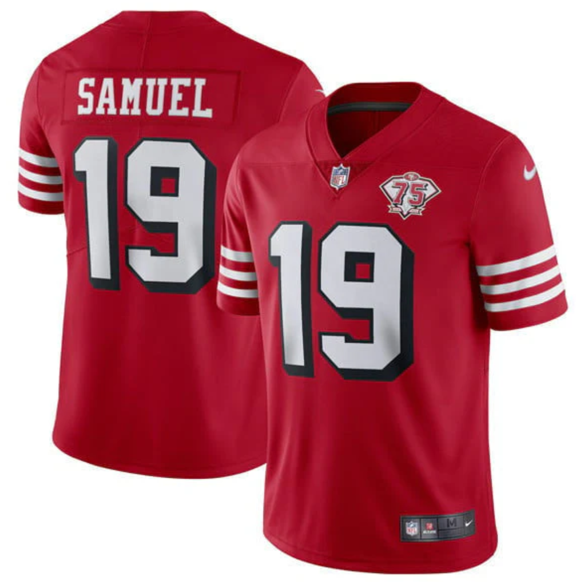 Deeboo Samuel Jersey #19 SF 75Th Anniversary Throwback Scarlet Stitched