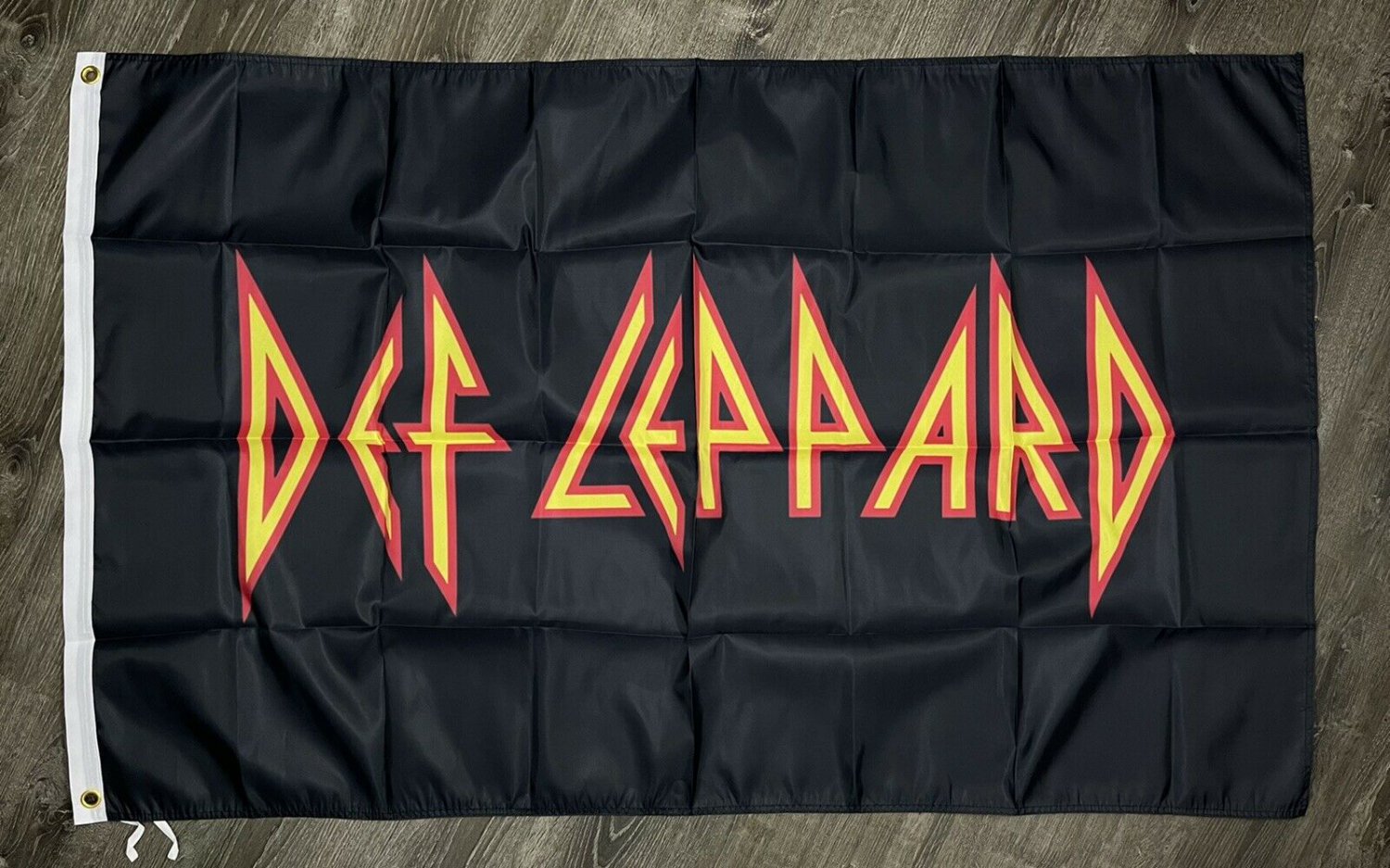 Def Leppard Union Jack Flag 3x5 ft Banner Black Joe Elliot Savage Rock Metal Man-Cave