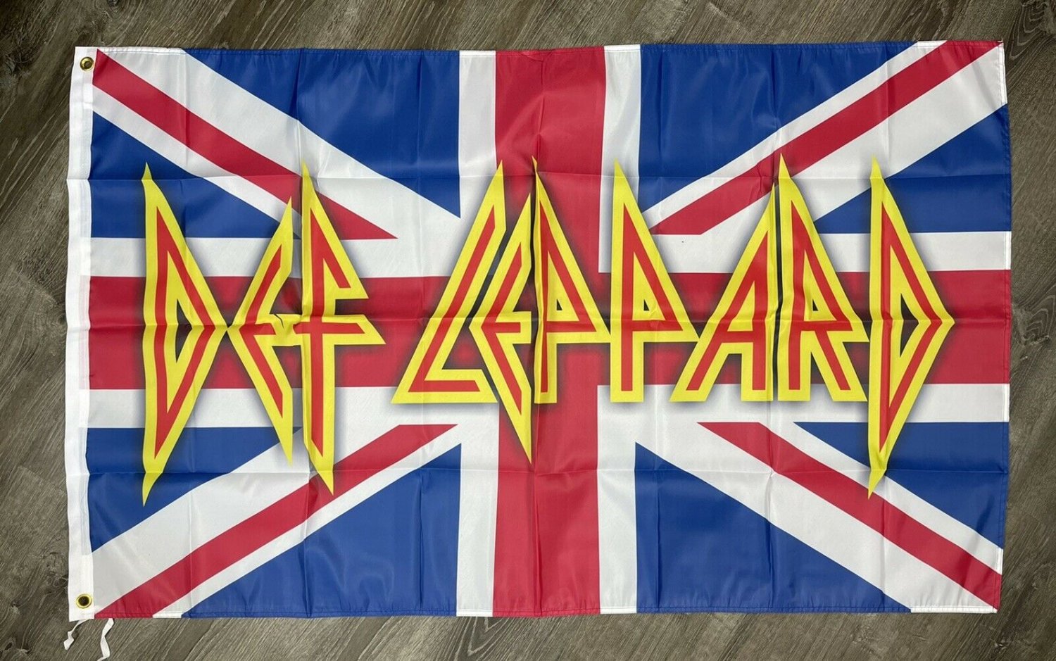 Def Leppard Union Jack Flag 3x5 ft Banner Joe Elliot Savage Rock Metal Man-Cave