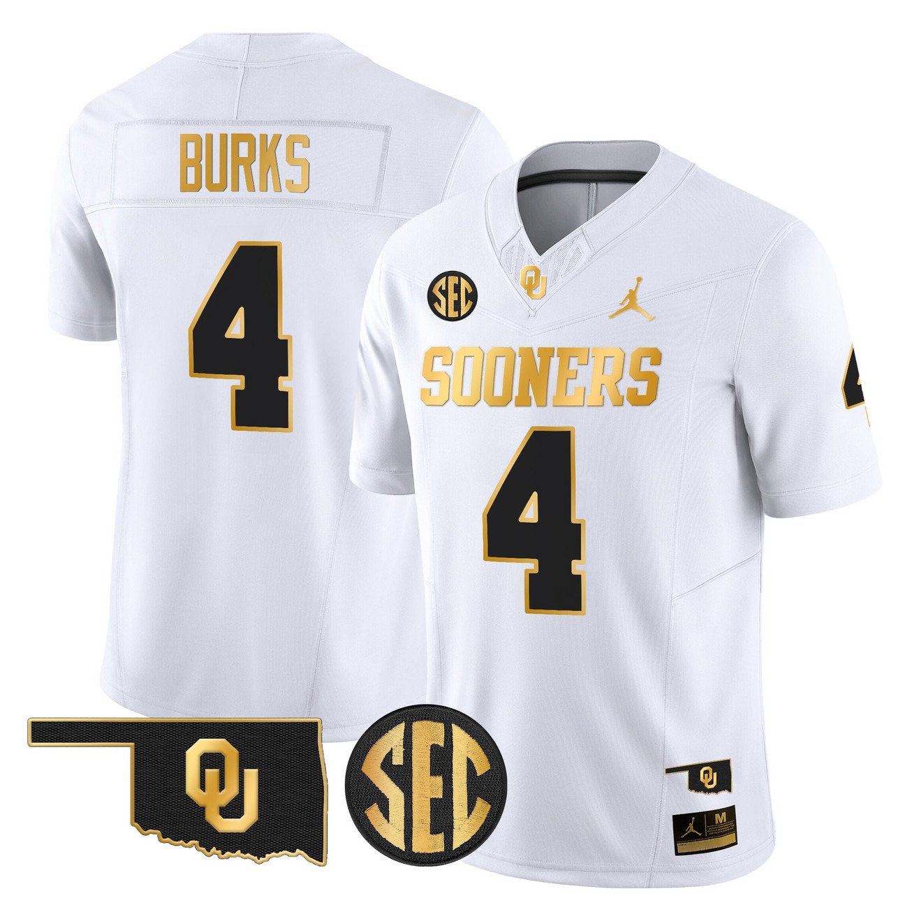 Deion Burks Jersey #4 Oklahoma Sooners 2025 Gold Limited Stitched