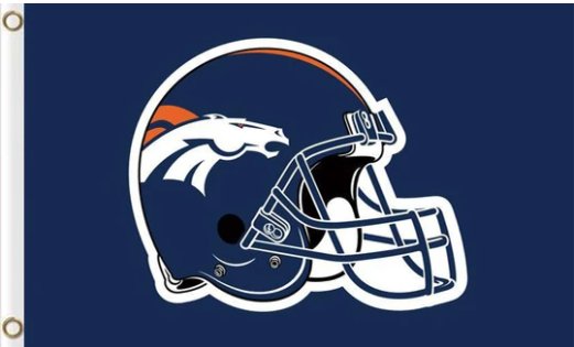Denver Broncos Helmet Blue US Flag 3X5 Ft Polyester Banner USA 90x150cm