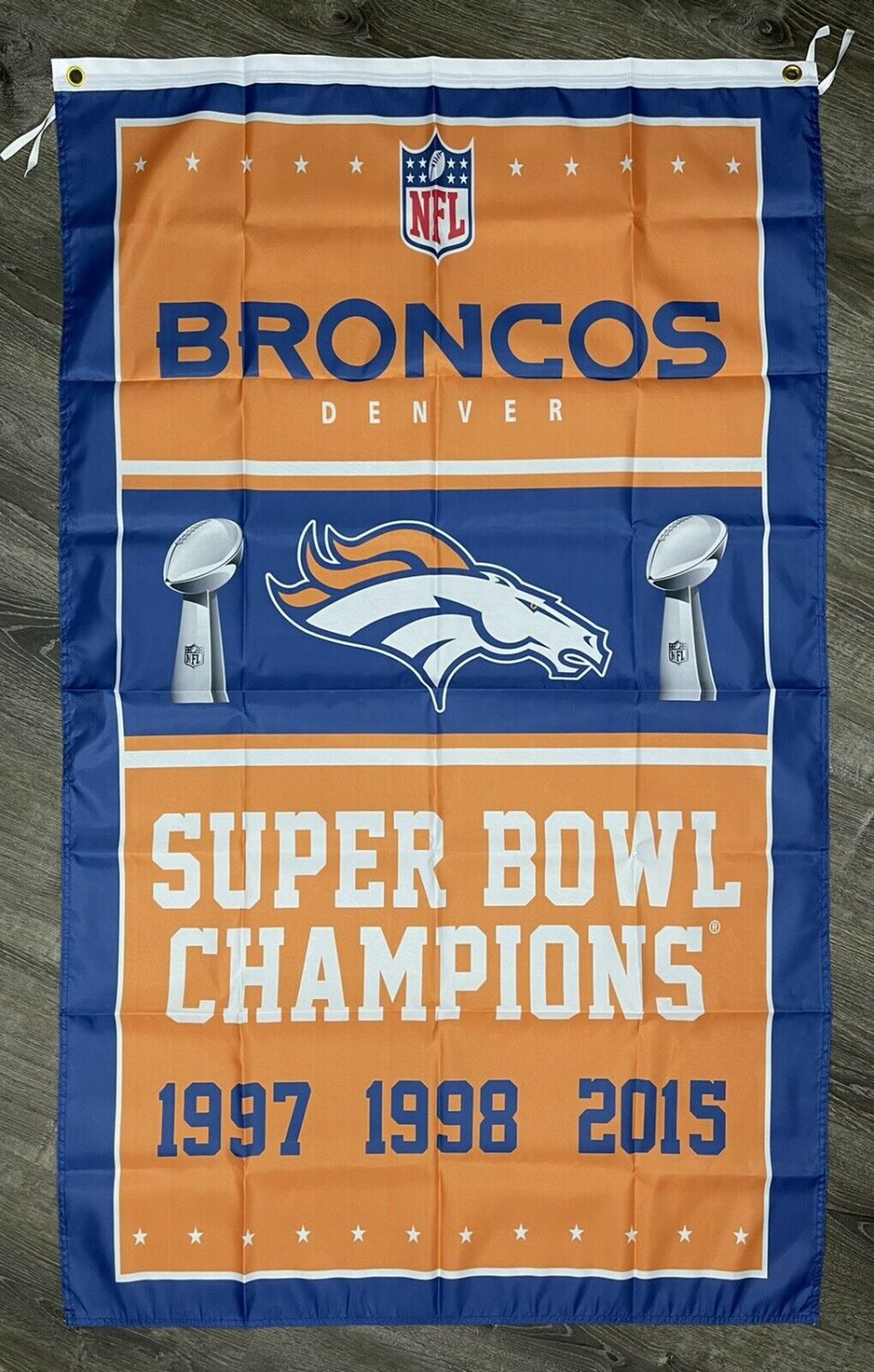 Denver Broncos Super Bowl Championship Flag 3x5 ft Sports Banner Man-Cave