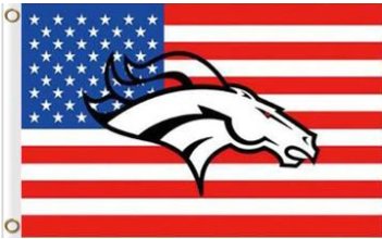 Denver Broncos Team Logo Sports Flag 3X5 Ft Polyester Banner USA 90x150cm