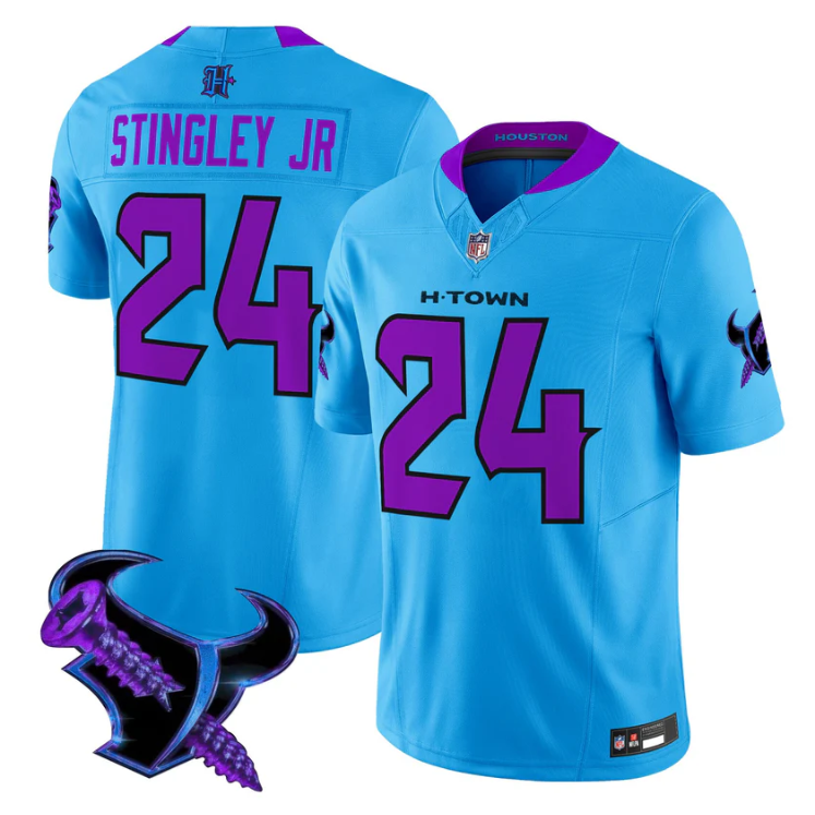 Derek Stingley Jr Jersey #24 DJ Screw 2025 Vapor Limited All Stitched
