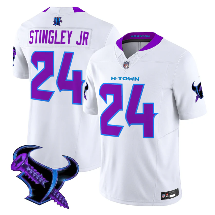 Derek Stingley Jr Jersey #24 DJ Screw 2025 Vapor Limited All Stitched