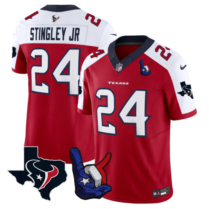 Derek Stingley Jr Jersey #24 Hand Sign Throwing Up Patch Limited Stitched