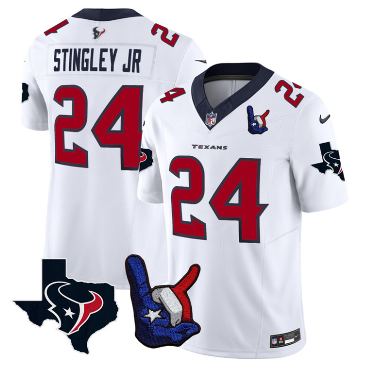 Derek Stingley Jr Jersey #24 Hand Sign Throwing Up Patch Limited Stitched