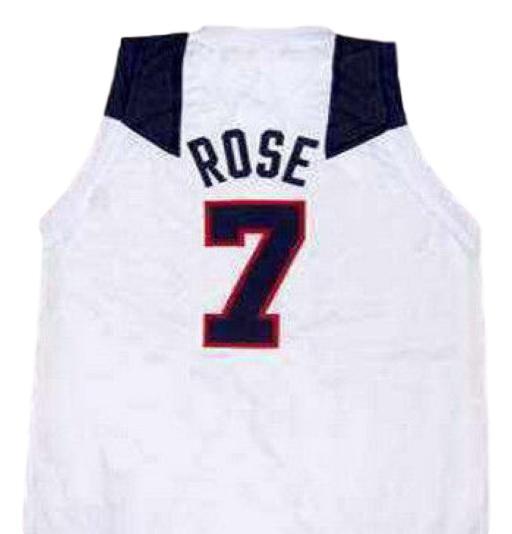 Derrick Rose Jersey #7 Team USA Basketball White