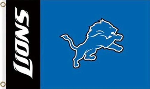 Detroit Lions Blue Flag 3X5 Ft Polyester Banner USA 90x150cm