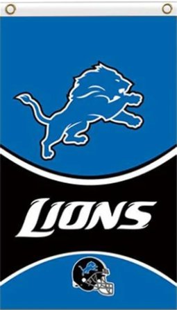 Detroit Lions Blue Vertical Flag 3X5 Ft Polyester Banner USA 90x150cm