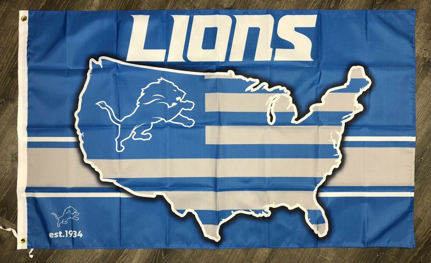 Detroit Lions Flag 3x5 ft Sports Football Banner Man-Cave Garage