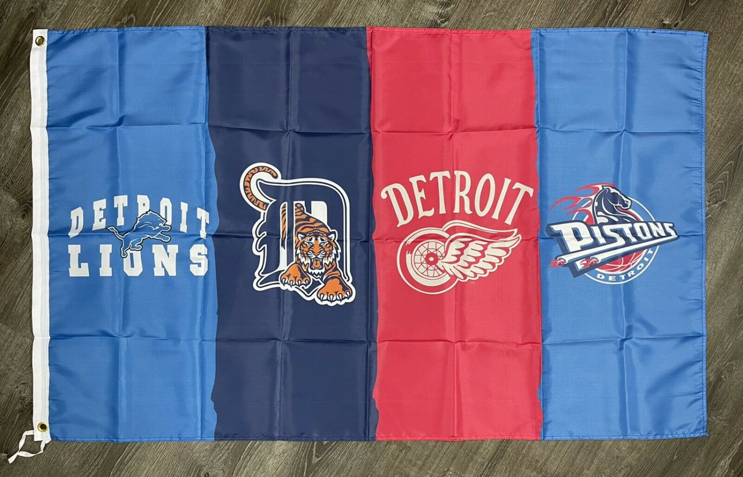 Detroit Lions Red Wings Tigers Pistons All Day Flag 3x5  Banner Man-Cave New