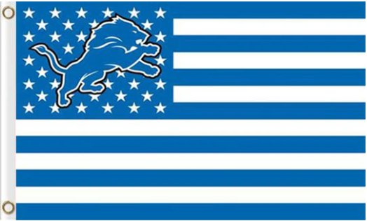 Detroit Lions Star Flag 3X5 Ft Polyester Banner USA 90x150cm