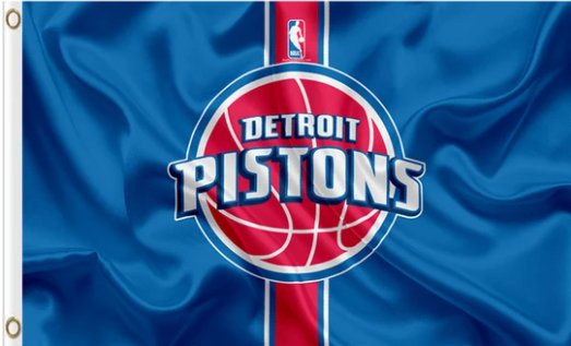 Detroit Pistons Blue US Flag 3X5Ft Polyester Banner USA Digital Print